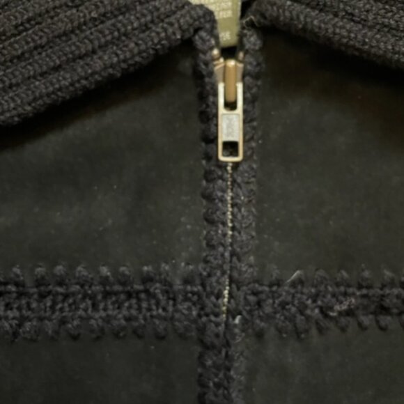 O'Neill black suede leather jacket. - Picture 3 of 10